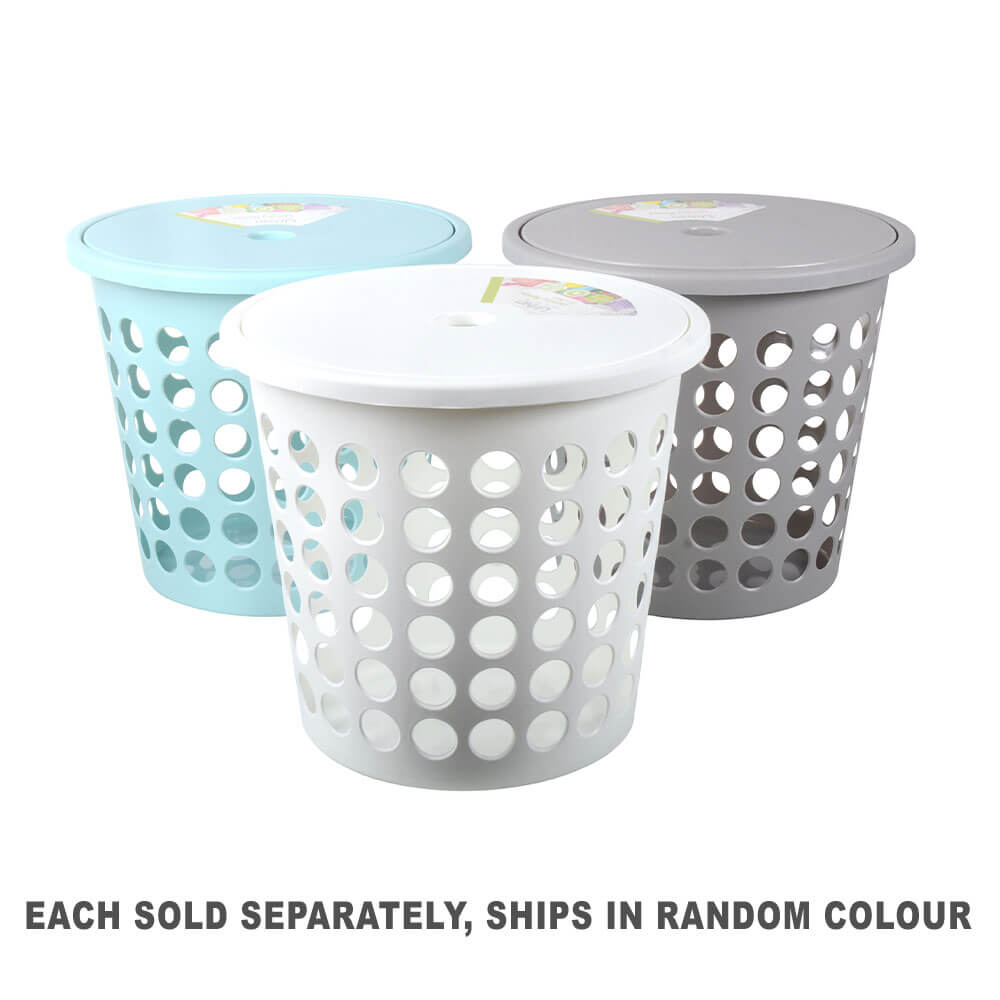 Small Laundry Storage Basket with Lid (39x35cm)