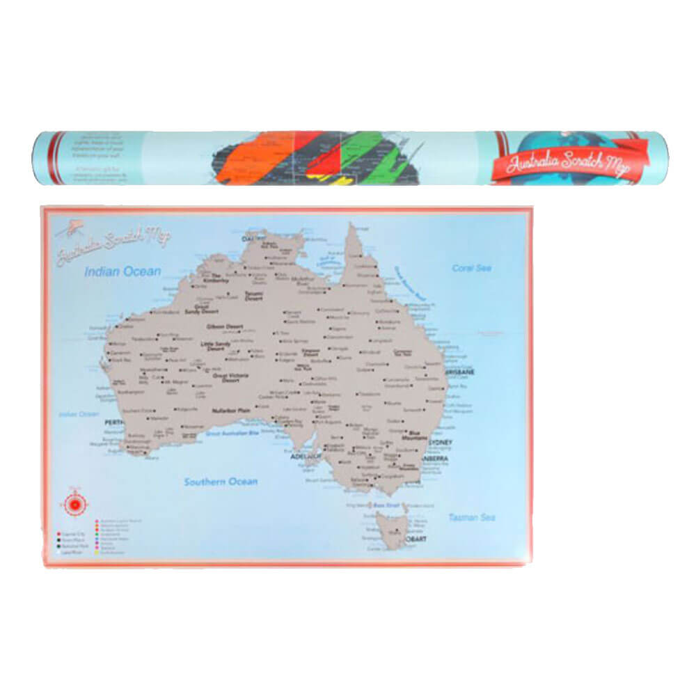 Deluxe Australian Travel Scratch Map Poster (85x61cm)
