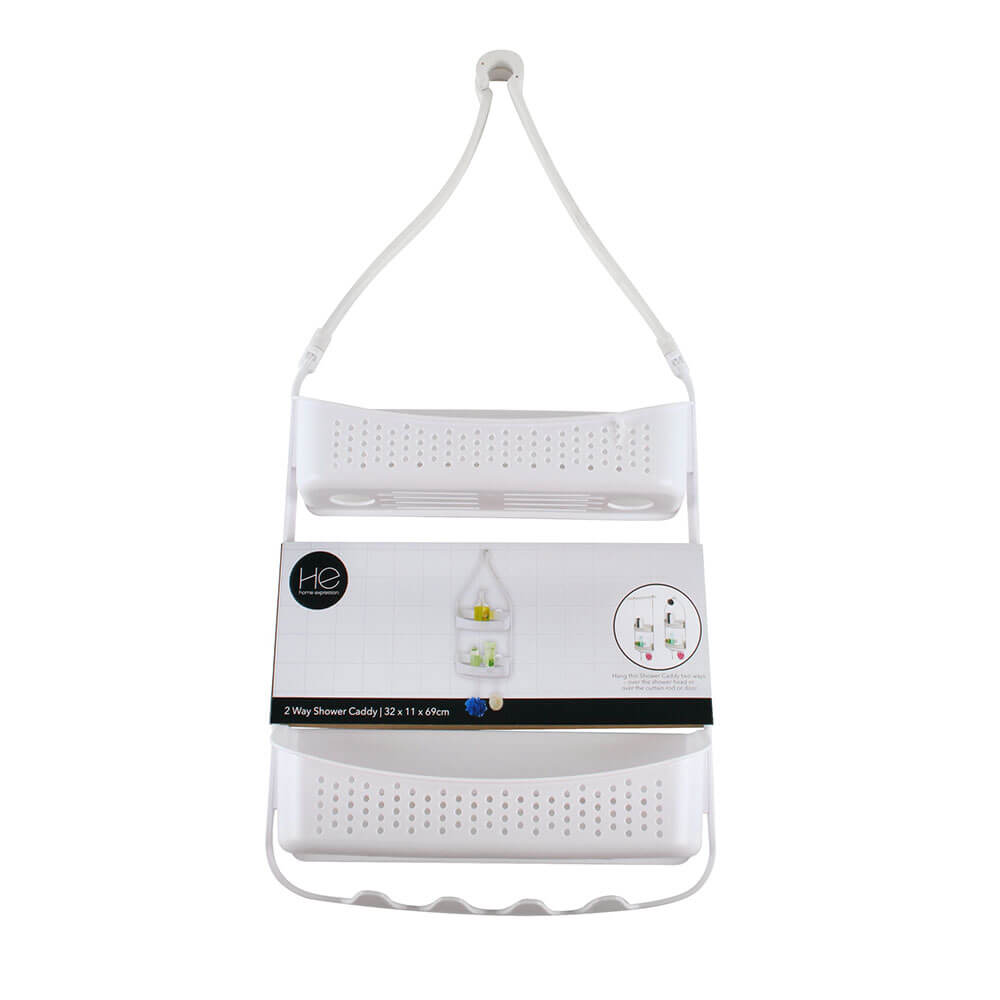 2-Tier Shower Caddy (White)