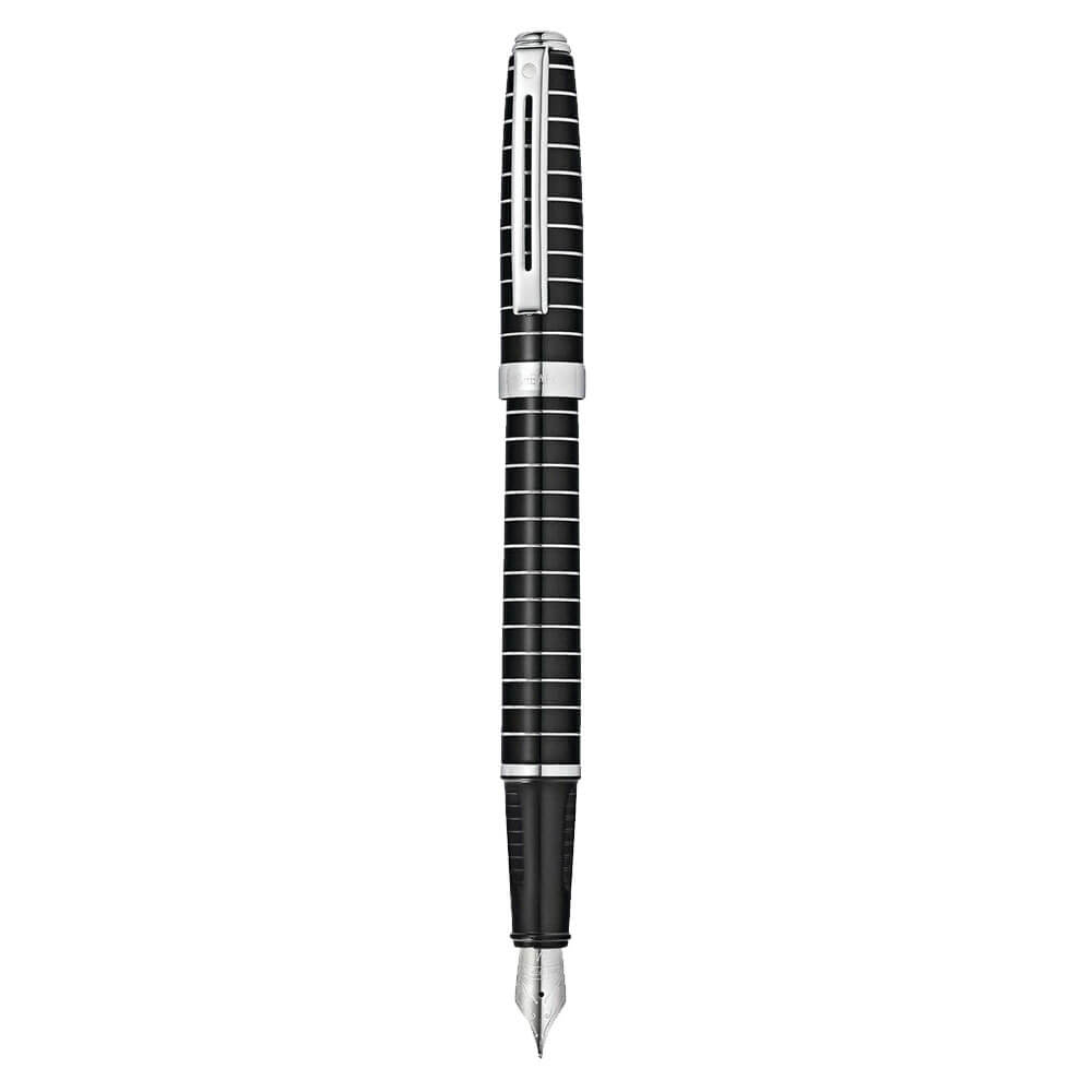 Prelude Fountain Pen with Engraved Lines (Black)