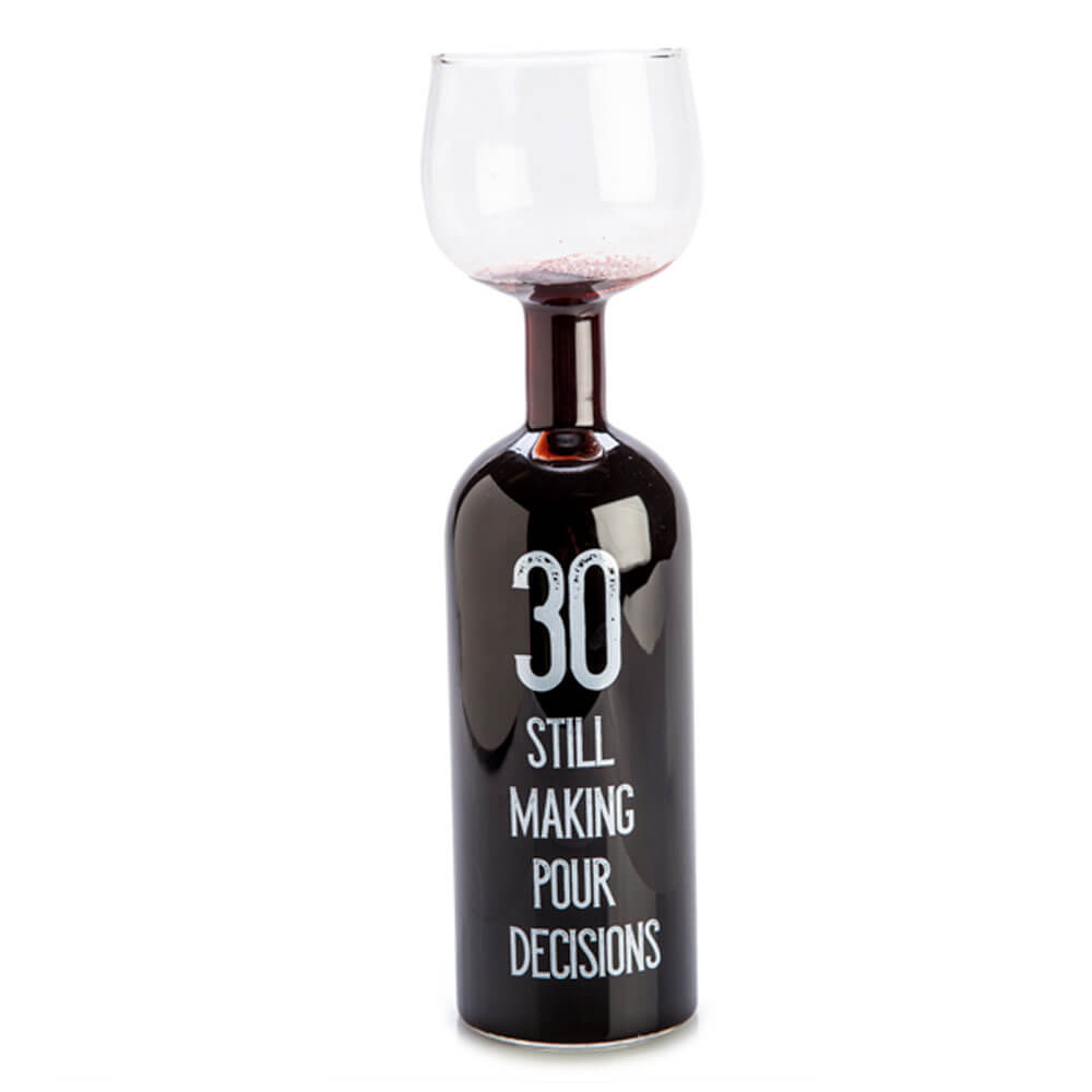 Happy Birthday Wine Bottle Glass