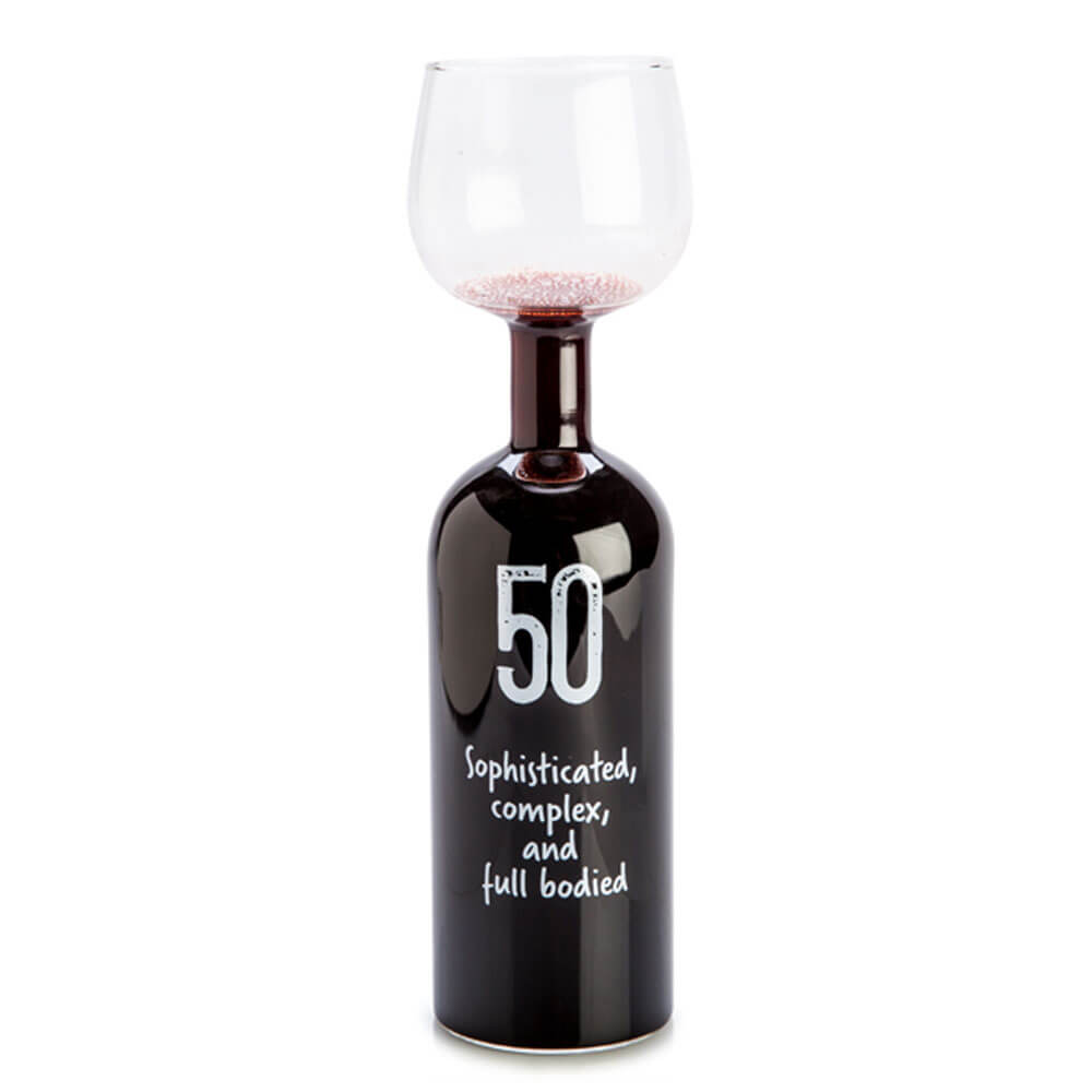 Happy Birthday Wine Bottle Glass