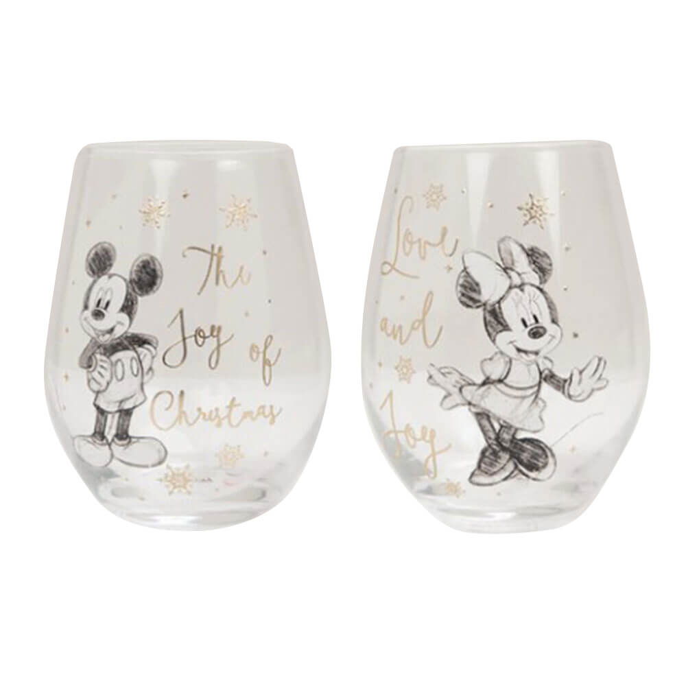 Disney Mickey & Minnie Collectible Set of 2 Glasses