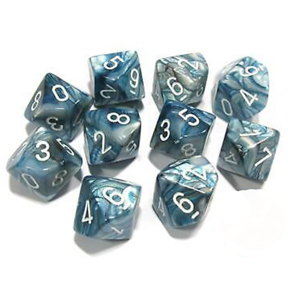 Chessex D10 Polyhedral 10-Die Lustrous Set