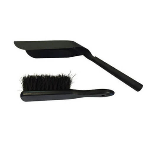 FireUp Black 6x20cm Hearth Brush & Shovel Set