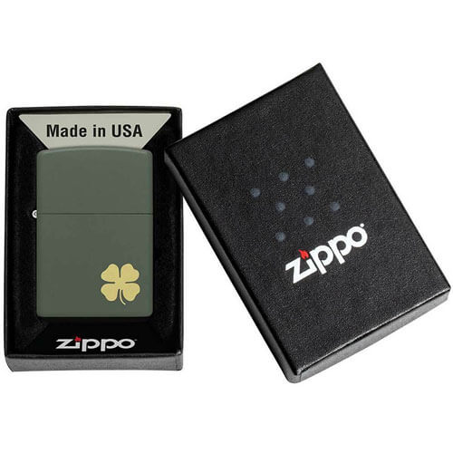 Zippo Four Leaf Clover Design Lighter