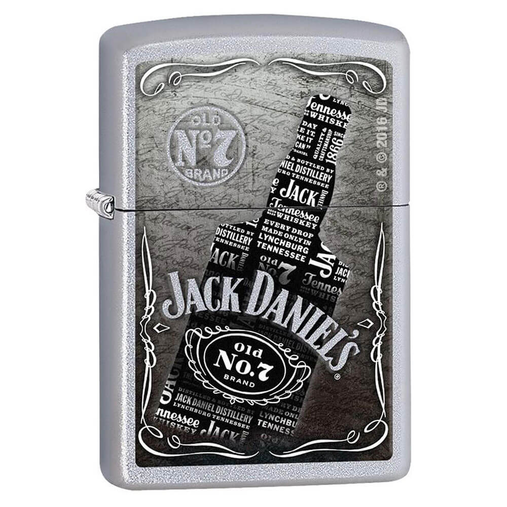 Zippo Satin Chrome Jack Daniels Bottle Lighter