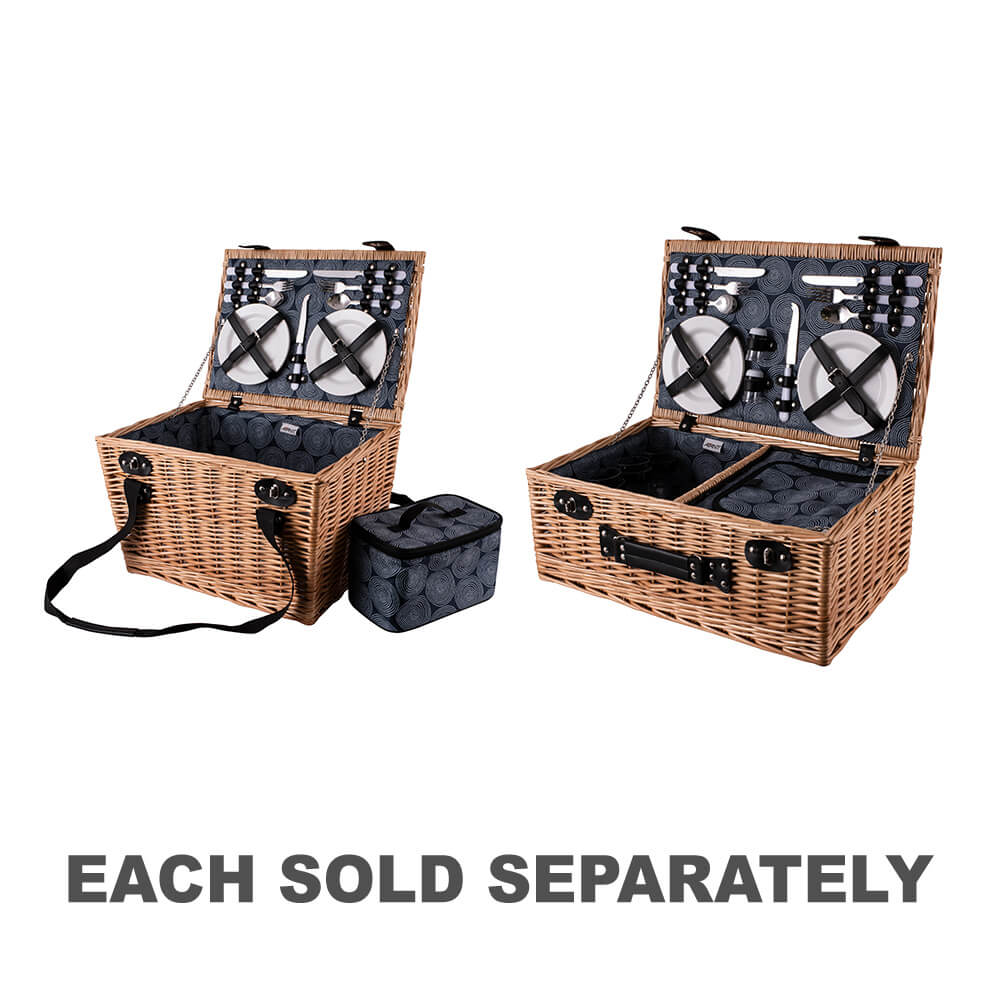 Avanti 4P Wicker Picnic Basket (Dot Circles)