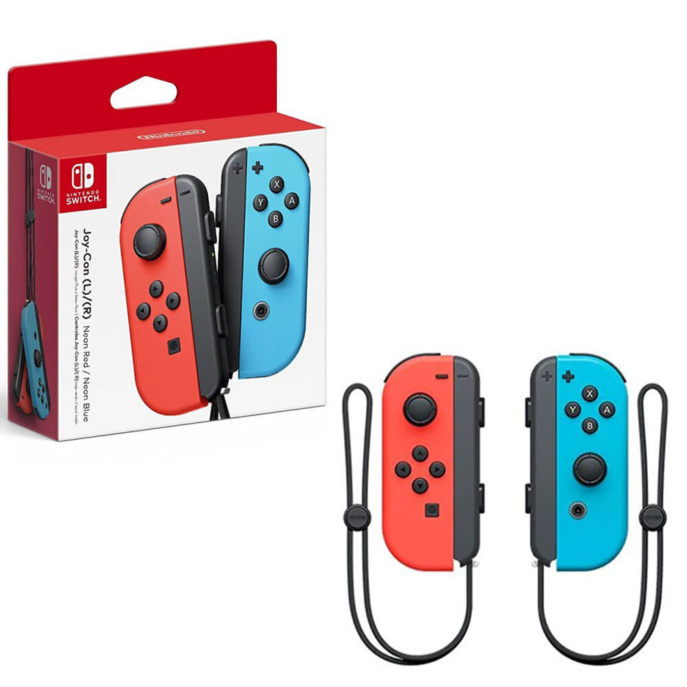 SWI Joy Con Pair Controller (Neon Red/Neon Light Blue)