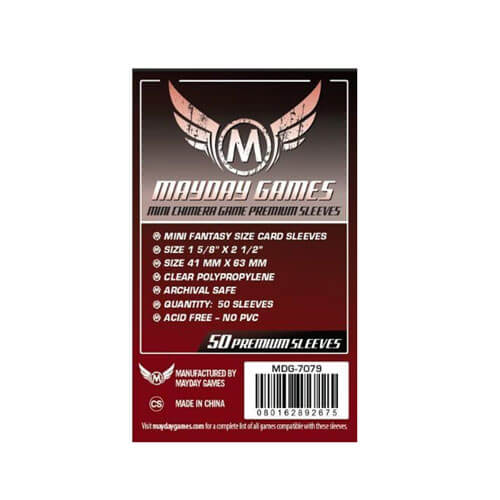 Mini Chimera Prem Game Sleeves(Dark Redn 50's/43 MM X 65 MM)