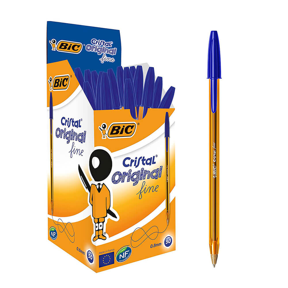 Bic Cristal Original Fine Ballpoint Pen 0.8mm 50pk