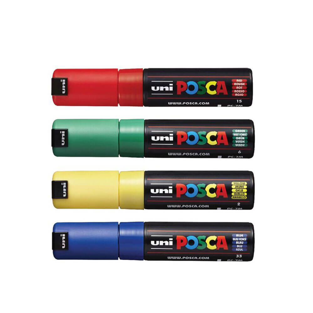 Uni Posca 4.5mm Tip Marker Assorted (4pk)